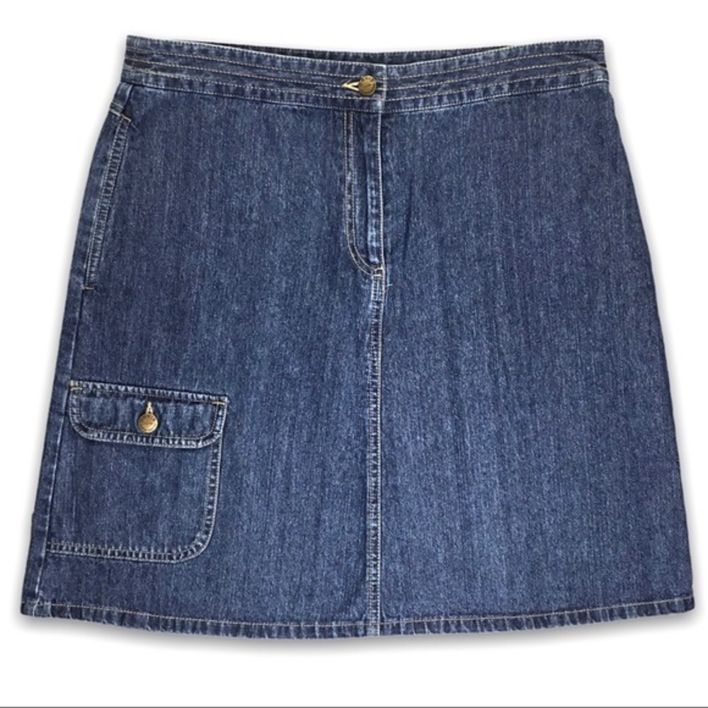 Orvis Womens Denim Skirt Jean Skirt Stretc…